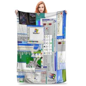 Windows XP Collage Blanket Throw Sofa Throw Blanket Couch Throws Bedspread Quilt - Picture 1 of 18