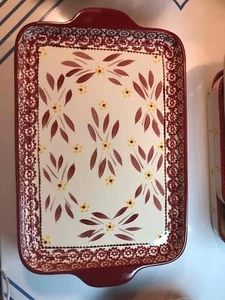 Temptations By Tara Old World Red Ovenware Ceramic Serving Set of 7 Bowl Dishes - Picture 1 of 11