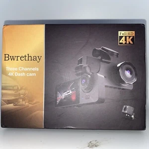 Bwrethay Schwarz 4K Full High Definition Videoaufnahme Drei Kanal Dash Kamera - Bild 1 von 6