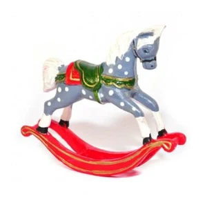 Dolls House Old Fashioned Rocking Horse Christmas Nursery Toy Shop Accessory - Picture 1 of 8