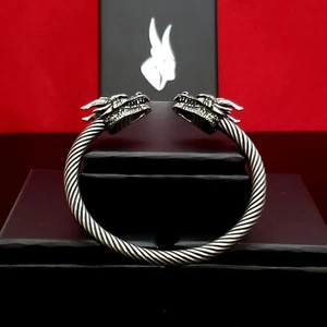 Dragon Bracelet stainless steel goth occult punk alternative bangle - Picture 1 of 9