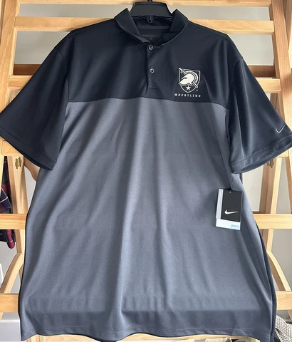 Nike Black Knights Wrestling Coaches Polo Shirt Dri-Fit  Men’s XL NWT Black Gray Cover