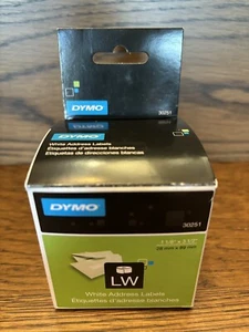 2 Rollen DYMO 30251 Weiß Adressetiketten 1-1/8 x 3-1/2, 260 Etiketten/Box - Bild 1 von 4