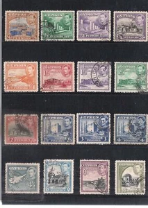 CYPRUS KGVI 1938-51 Part set of 16 Values SG151/160 VERY NICE CANCEL POSTAL USED - Picture 1 of 1