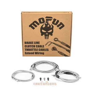16" 18" Ape Hangers Brake Line Clutch Cable Kit For ABS Harley Touring 2014-2016 - Picture 1 of 3