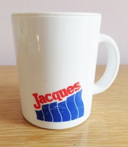 Vintage Jacques Seed Corn Mug Cup Insulated Plastic Melmac Red Blue Logo 1970s - Picture 1 of 7