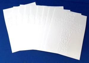 10 CROSS RELIGIOUS White Embossed A2 Card Fronts Recollections Cardstock Paper - Picture 1 of 2