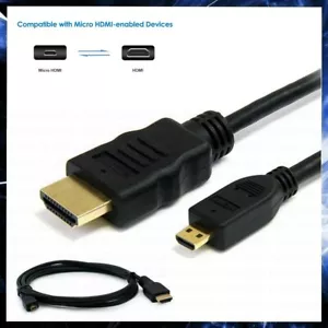 CAVO MICRO HDMI MASCHIO TIPO D / A 1 METRO CAVETTO ADATTATORE CONVERTITORE TV 4K - Foto 1 di 4