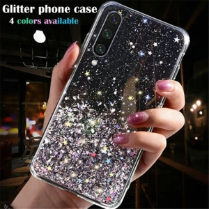For Samsung A50 A70 A20E A20S A30S A50S Glitter Bling Clear Case Soft Back Cover - Afbeelding 1 van 15