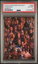 2010 TOPPS STAR WARS GALAXY SERIES 5 ANAKIN PADME 120 CHECKLIST PSA 6