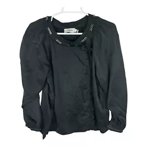 COACH 1941 100% Silk, Women's Blouse Chain and Lace Long Sleeve Black Size 4 - Picture 1 of 7