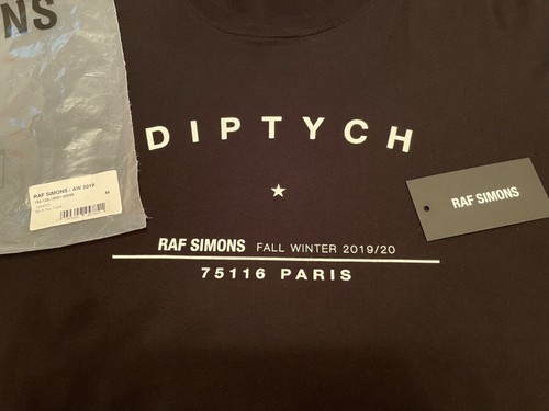 T shirt RAF SIMONS nera diptych tour media non rick owens cappuccio grande XL