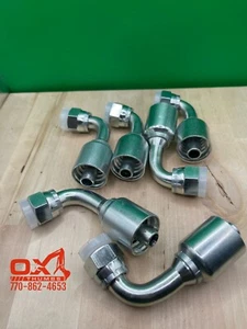 Confezione 6 tubi aftermarket Parker 43 serie 1J943-8-8 1/2" ORFS femmina da 90 a 1/2" - Foto 1 di 1