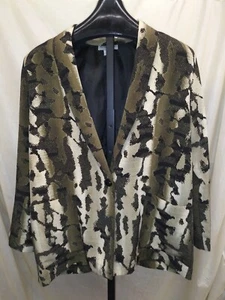 KENSINGTON SQUARE LADIES SNAKE PRINT BLAZER SIZE 1X - Picture 1 of 9