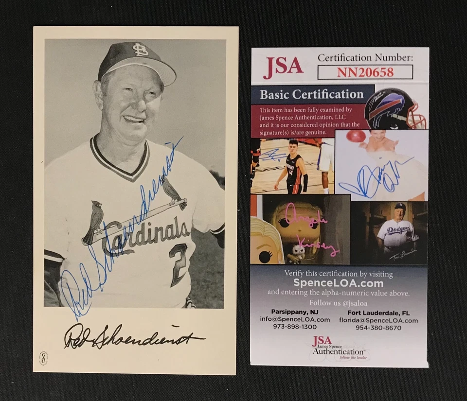Red Schoendienst Signed x2 Photograph JSA Certified St. Louis Cardinals HOF! - Image 1 of 4