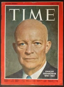 DWIGHT EISENHOWER (1890-1969) MORTE PRESIDENT RARO TIME Magazine April 4, 1969 - Foto 1 di 1