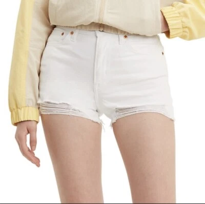 Новые потертые шорты с высокой талией Levi's с ценником - Изображение 1 из 4