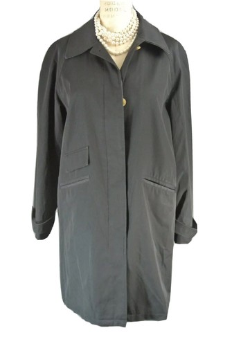 MICHAEL KORS Trench Nero M Giacca Invernale Leggera Bottone Frontale Lungo