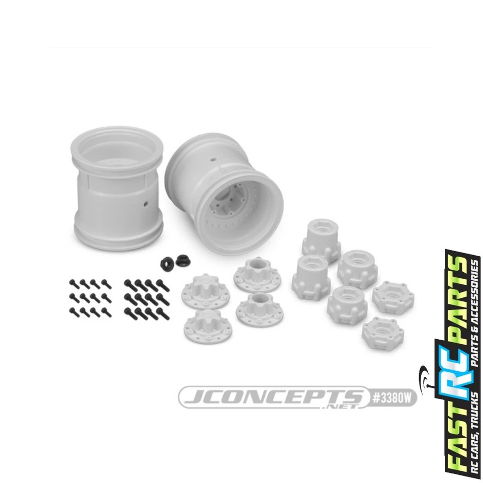 JConcepts JCO3380W Midwest 2.2 Mt 12mm Hex Wheel W/ Adaptors White 2pc. - Image 1 of 1