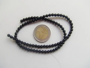 1filo/ 93pz  perline pietre dure onice rotondo 4mm  colore nero - Foto 1 di 1
