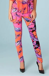 Hale Bob Floral Printed Stretch Jersey Leggings XS NWT 3MEN8097 - Picture 1 of 3