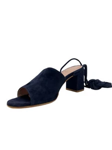 Max Mara Damen-Sandalen blau Utopico Wildleder Blockabsatz Wickeloptik Größe 7 neu mit Karton - Bild 1 von 4