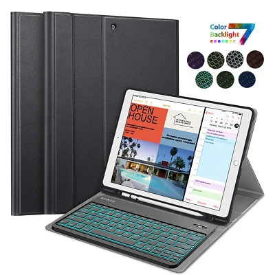 [7 Color Backlit] Keyboard Case for iPad Pro 12.9 2nd Gen 2017/2015 Stand Cover - Image 1 of 4