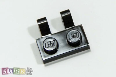 NEW Lego 60470 Black Plate 1x2 with Clips Horizontal 4556158 - Image 1 of 2