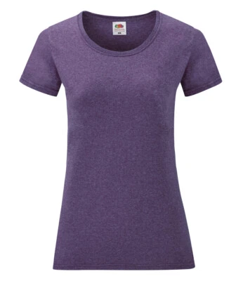 Mujer Fruit of the Loom Liso Cotton para Mujer Cuello Redondo Camiseta Camisa - Imagen 1 de 4