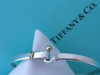 Tiffany & Co. Sterling Silver 18K Yellow Gold Hook & Eye Cuff Bangle Bracelet - Image 1 of 4