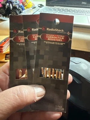 3 RadioShack 22K-Ohm 1/2-Watt 5% Carbon Film Resistor (5-Pack) - Image 1 of 2