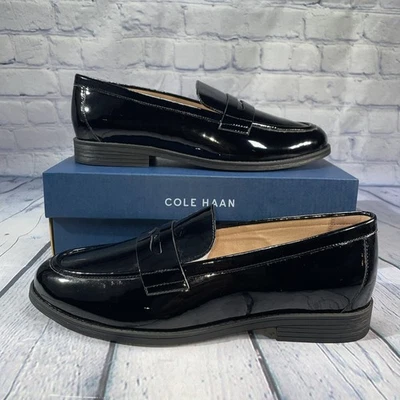 Mocassim Cole Haan Haverhill Penny couro envernizado preto W31768 feminino tamanho 9,5 B - Imagem 1 de 4