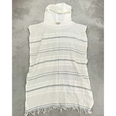 Túnica de playa Lemlem encubierta con capucha a rayas sin mangas blanco algodón talla M verano Foto 1 de 4