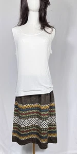 Vintage Mid Century Guatemalan MAYA Aztec Textile Skirt Cotton Hand Embroidered - Picture 1 of 12