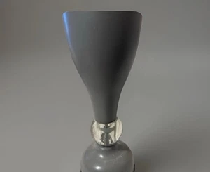 Modernist Aluminum Uplight Lamp 12” • Solid Glass Orb • Mid-Century Modern Sonne - Picture 1 of 13