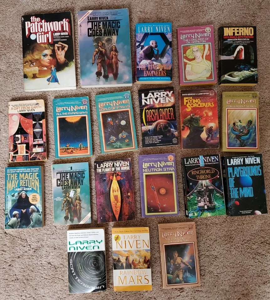 VTG Larry Niven Book Lot Of 20 Fantasy Science Fiction Sci-fi Paperback Novels Foto 1 de 4