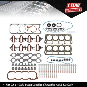 New For 02-11 GMC Buick Cadillac Chevrolet 4.8 & 5.3 OHV Head Gasket Bolts Set - Bild 1 von 9