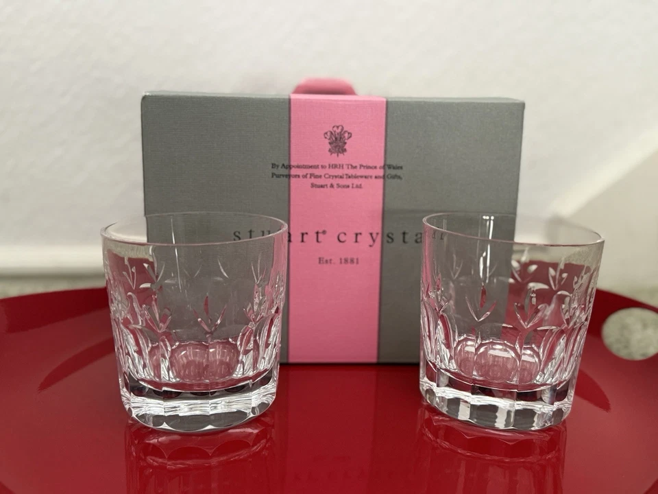 NIB Stuart Crystal Whisky Glass Tumbler Set of 2 - Image 1 of 4
