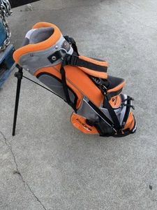 Cobra King Jr Youth Kids Stand Carry Golf Bag 5 Way Divider Black Orange w Cover - Picture 1 of 5