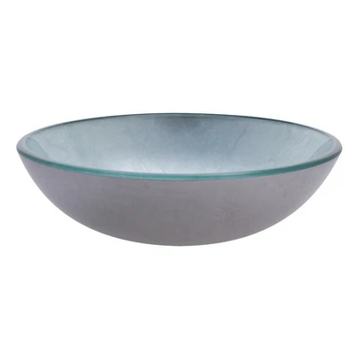 Recipiente de vidrio circular Miseno MNO032NV lámina pintada 16-1/2" - plata fluorescente Foto 1 de 2