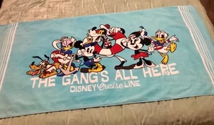 Disney Cruise Line The Gang's All Here Mickey & Friends Lg  Turqoise Beach Towel - Picture 1 of 5