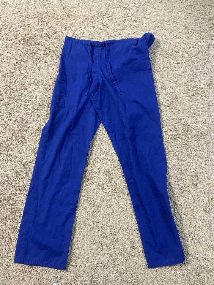 Calça ScrubZone unissex extra pequena azul cobalto cordão esfoliante médico Landau - Imagem 1 de 4