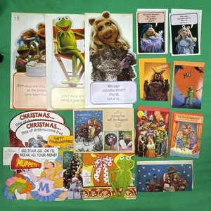 Biglietto di auguri vintage Muppet HALLMARK Miss Piggy fustellato vacanza stazionaria INUTILIZZATO - Foto 1 di 20