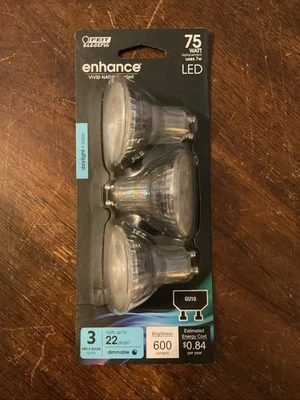 Feit Electric MR16 GU10 LED Light Bulb 75W Equiv Dimmable Daylight 3-Pack - Image 1 of 2