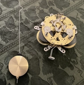 Used Korea Clock Movement & Pendulum Double Strike for Repair or Parts Sau Jin - Picture 1 of 6