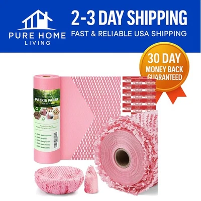 Eco-Friendly Honeycomb Packing Paper, 12" x 200' - Sustainable Shipping Solution - Image 1 of 4