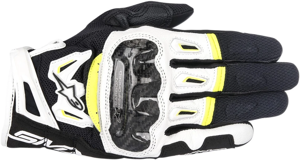 Alpinestars SMX-2 Air Carbon V2 Leather Glove Lg Black/White/Yellow Fluo - Image 1 of 1