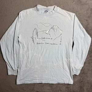 Vintage 80s Climbing Hiking Shirt Gasherbrum IV & Nameless Tower Expedition Sz M - Picture 1 of 8