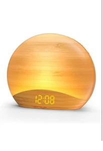 Sunrise Alarm Clock and Sound Machine Nightlight, REACHER Wood Grain - Picture 1 of 6