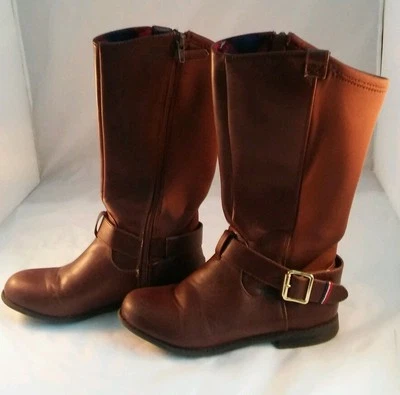 Tommy Hilfiger Niños Andrea 50/50 Marrón Eje Elástico Bota Niñas Talla 3 Foto 1 de 2